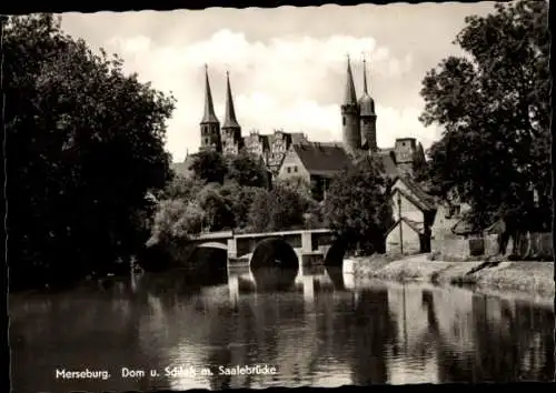 Ak Merseburg an der Saale, Dom, Schloss, Saalebrücke