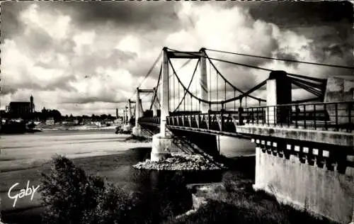 Ak Montjean Maine et Loire, Pont sur la Loire