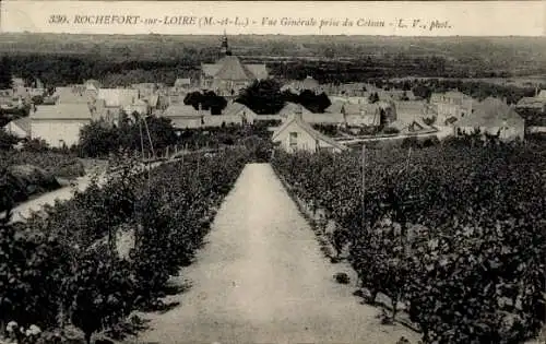 Ak Rochefort sur Loire Maine et Loire, vue generale prise du Coteau