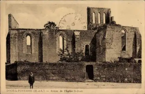 Ak Doué la Fontaine Maine et Loire, Ruines de l'Eglise St-Denis