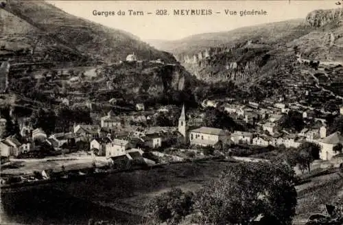 Ak Meyrueis Lozère, Vue générale