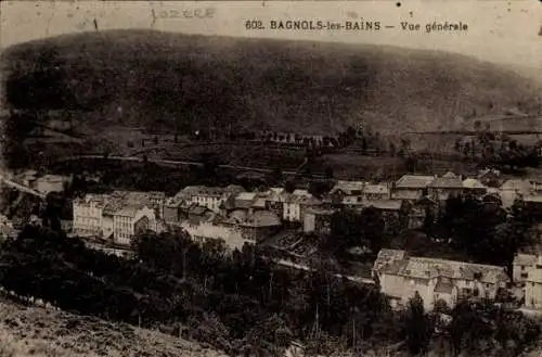 Ak Bagnols les Bains Lozère, vue generale