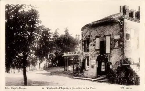 Ak Verteuil-d'Agenais Lot et Garonne, La Place