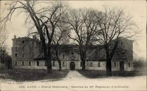 Ak Agen Lot et Garonne, grand Seminaire, Caserne du 18e Regiment d'Artillerie