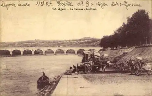 Ak Agen Lot et Garonne, La Garonne, Les Quais