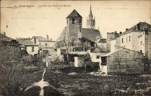 Ak Agen Lot et Garonne, vieil, Clocher des Penitents-Blancs