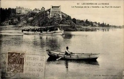 Ak Côtes d'Armor, Bords de la Rance, Le Passage de la Vedette au Port St. Hubert