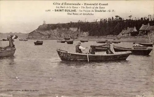 Ak Saint Suliac Ille-et-Vilaine, la Pointe de Grinfollet, les Bords de la Rance