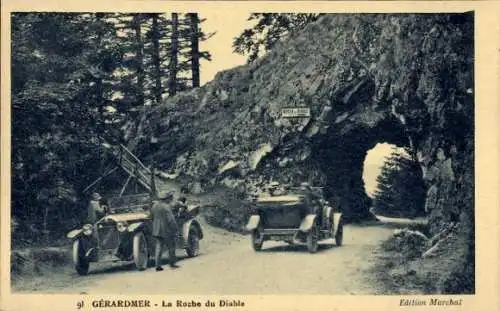 Ak Gérardmer Lothringen Vosges, La Roche du Diable