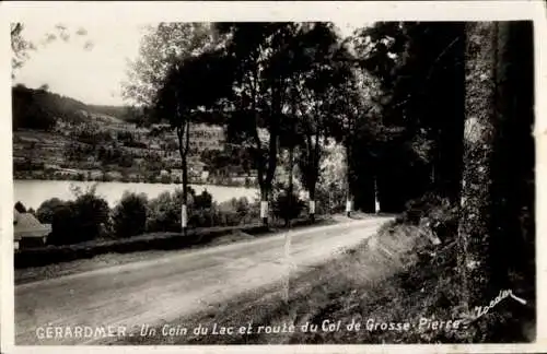 Ak Gérardmer Lothringen Vosges, Lac, Route du Col, de Grosse Pierce