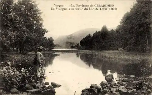 Ak Gérardmer Lothringen Vosges, La Vologne a sa sortie du Lac de Longemer