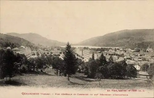 Ak Gérardmer Lothringen Vosges, vue generale, casernes