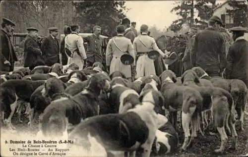 Ak Château de Bois Boudran Seine et Marne, Jagd, Bericht