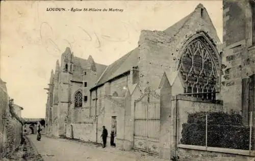 Ak Loudun Vienne, Kirche St-Hilaire du Martray