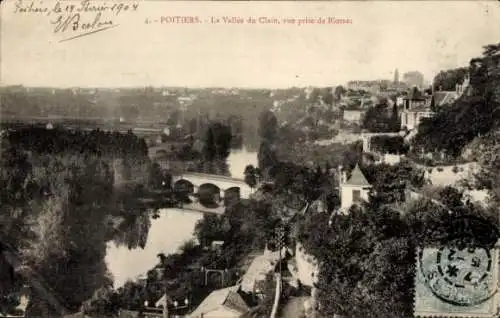 Ak Poitiers Vienne, La Vallee du Clain, Blick von Blossac