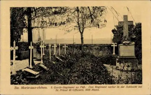 Ak Sainte Marie aux Chênes Moselle, 2. Garde-Regiment zu Fuß, Friedhof