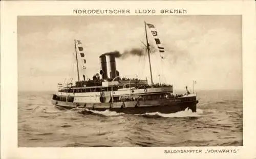 Ak Salondampfer Vorwärts, Norddeutscher Lloyd