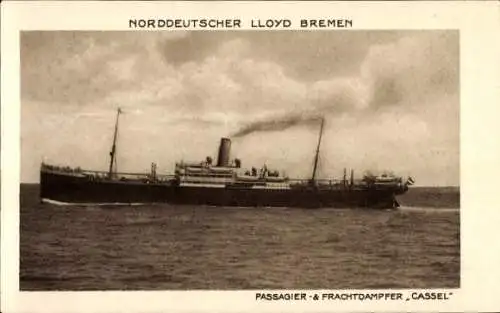 Ak Passagier- und Frachtdampfer Cassel, Norddeutscher Lloyd Bremen