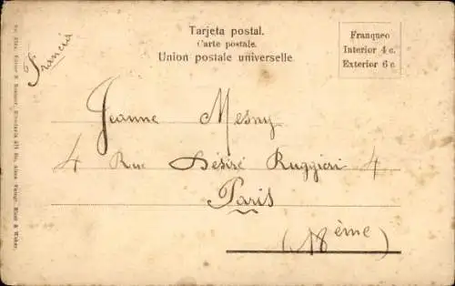 Ak Argentinien, Chacareros, Wohnhäuser, Dorfbewohner, Pferd