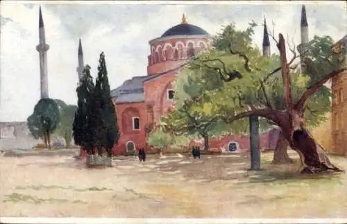 Künstler Ak Konstantinopel Istanbul Türkei, Sainte Irene, Moschee