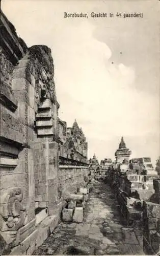 Ak Java Indonesien, Tempel Borobudur, Baraboedoer, 4e gaanderij