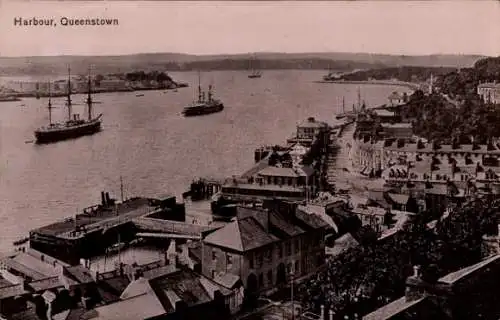 Ak Cobh Queenstown County Cork Irland, Hafen