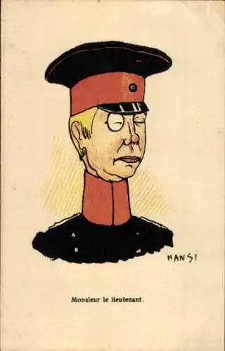 Künstler Ak Hansi, Jean Jacques Waltz, Herr Leutnant