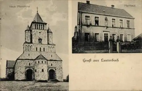 Ak Lauterbach Völklingen im Saarland, Katholische Pfarrkirche St. Paulinus, Pfarrhaus