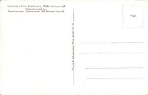 Ak Kleinhennersdorf Gohrisch in Sachsen, Partie am Gasthaus, Inh. Oskar Hartmann