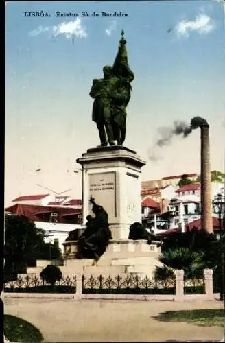 Ak Lisboa Lissabon Portugal, Estatua Sa. de Bandeira