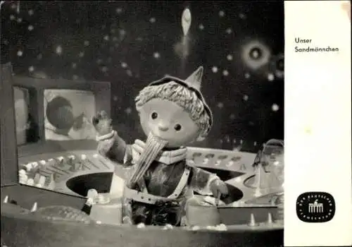 Ak Unser Sandmännchen, Sandmann, DDR Kinderfernsehen, Kosmonaut, S 94