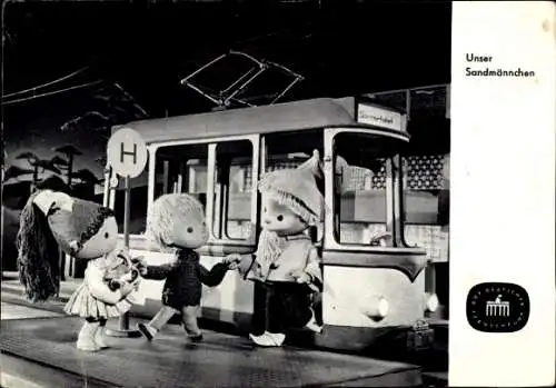 Ak Unser Sandmännchen, Sandmann, DDR Deutscher Fernsehfunk, Straßenbahn, S 69/66