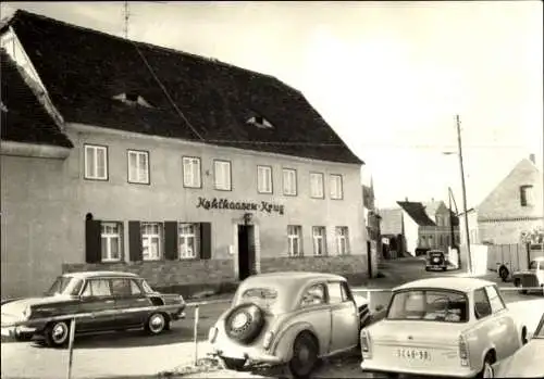 Ak Wellaune Bad Düben, Gasthaus Kohlhaasen Krug, Auto, Trabant