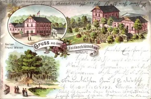 Litho Halle an der Saale, Gastwirtschaft Haideschlösschen