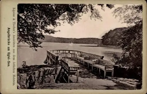 Kabinett Foto Eutin in Ostholstein, Angelbrücke am Uglei-See, Ukleisee