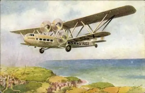 Künstler Ak Howard, Imp. Airways Liner Hannibal, G AAGX