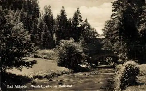 Ak Polanica Zdrój Bad Altheide Schlesien, Weistritzpartie im Höllental