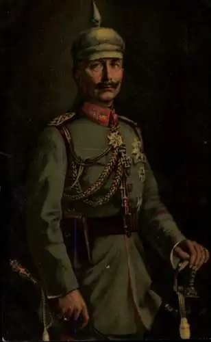 Ak Kaiser Wilhelm II., Portrait in Uniform, Orden, Pickelhaube