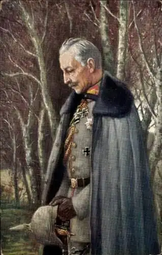 Künstler Ak Kaiser Wilhelm II., Andacht im Felde, Portrait in Uniform, I. WK