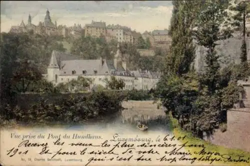 Ak Luxemburg Luxembourg, Teilansicht, Pont du Hundhaus