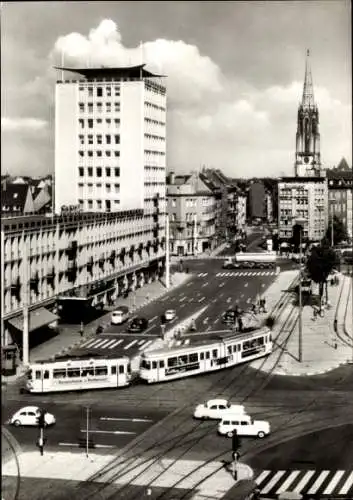 Ak Köln am Rhein, Barbarossaplatz, Kirchturm, Straßenbahn