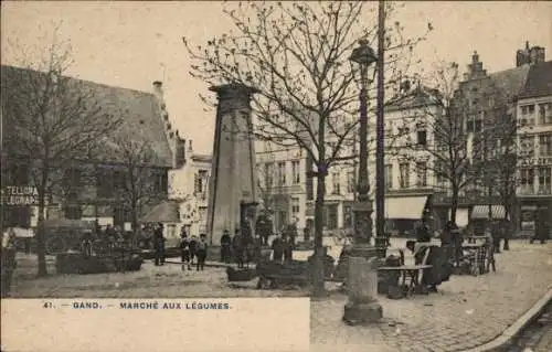 Ak Gent Gent Ostflandern, Gemüsemarkt
