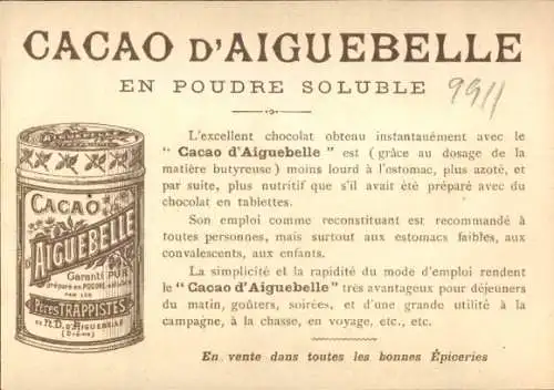 Künstler Litho Reklame, Cacao d'Aiguebelle, Peres Trappistes, Gebirgslandschaft