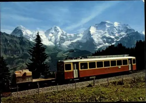 Ak Kanton Bern, Eiger, Mönch, Jungfrau, Mürrenbahn