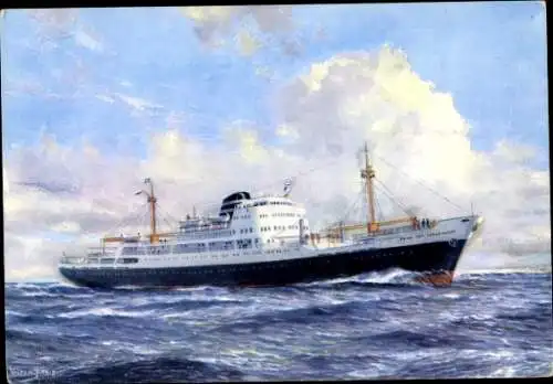 Künstler Ak Dampfer M.S. Prins der Nederlanden, Royal Netherlands Steamship Co., KNSM