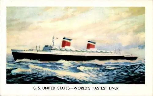 Künstler Ak Dampfschiff SS United States, USL