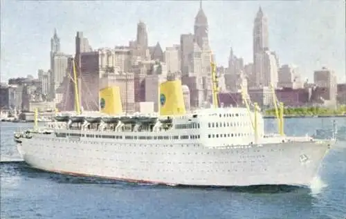 Ak Passagierschiff MS Gripsholm vor New York