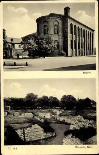 Ak Trier an der Mosel, Basilika, Römische Bäder