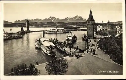 Ak Lindau im Bodensee Schwaben, Hafen