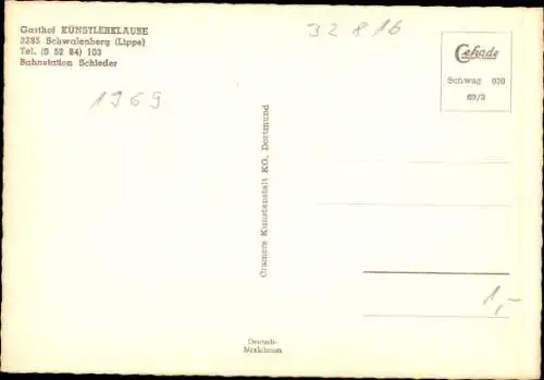 Ak Schwalenberg in Lippe, Gasthof Künstlerklause, Innenansicht